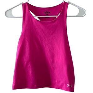 NEW Girl’s Under Armour Pink Motion Crop Racerback Athletic Tank Sz XL